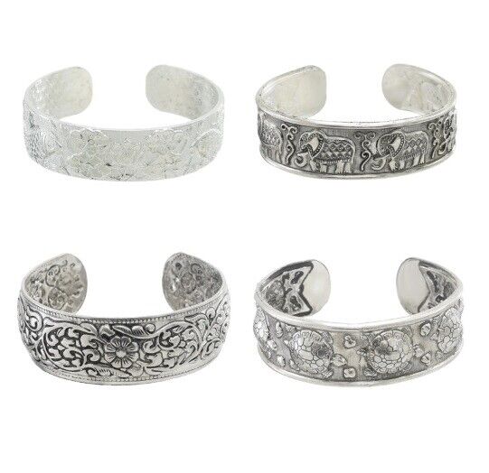 Women Bracelets Zinc Alloy Vintage Tibetan Silver Carved Pattern Fashion Jewelry