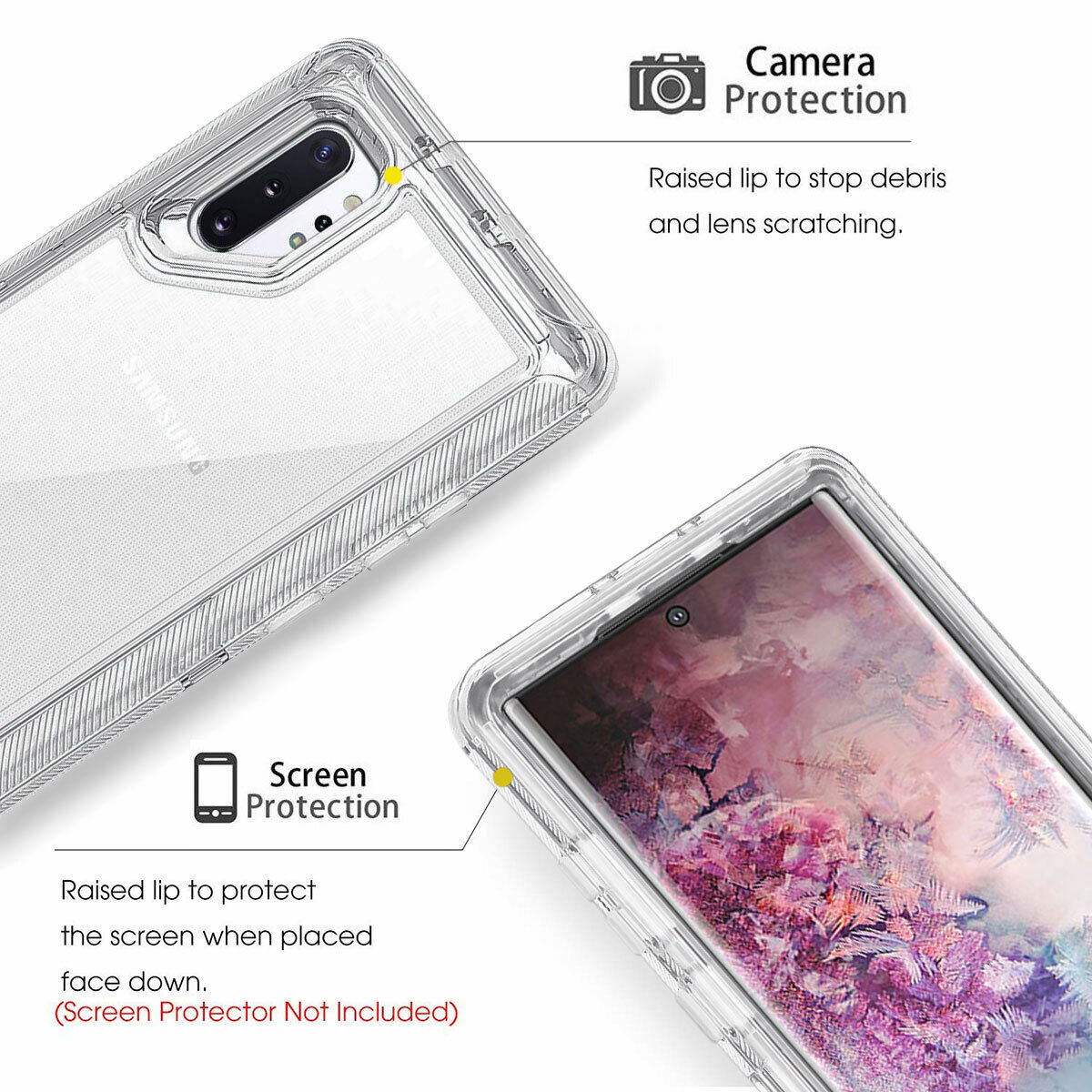 Luxury Clear Case Clip Stand Holster Phone Cover For Samsung Galaxy Note10/+ 5G