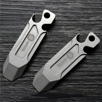 Titanium Alloy Pocket Pry Bar Crowbar EDC Camping Multi Tools Bottle Opener