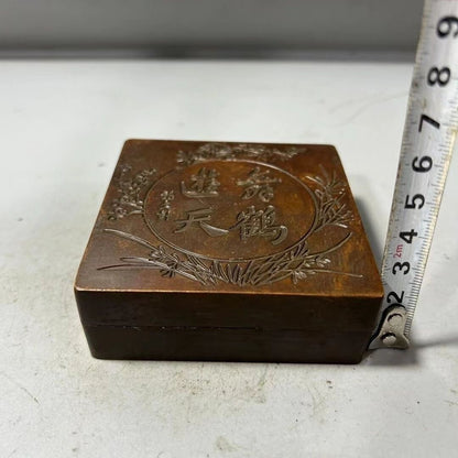 Rare Chinese Songhe Yannian inkstone box collection table Decor Gifts