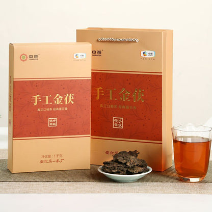 Black Tea Anhua Golden Flower Poria Handmade Golden Poria Black Tea 1kg