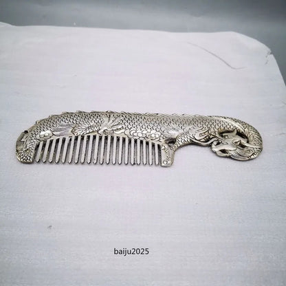 Old Chinese Tibetan Collection Handmade Dragon Classical Comb Statue