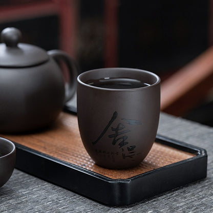 130ml Chinese Purple Sand Kungfu Teacup Tea Set Tea Tasting Cup Household