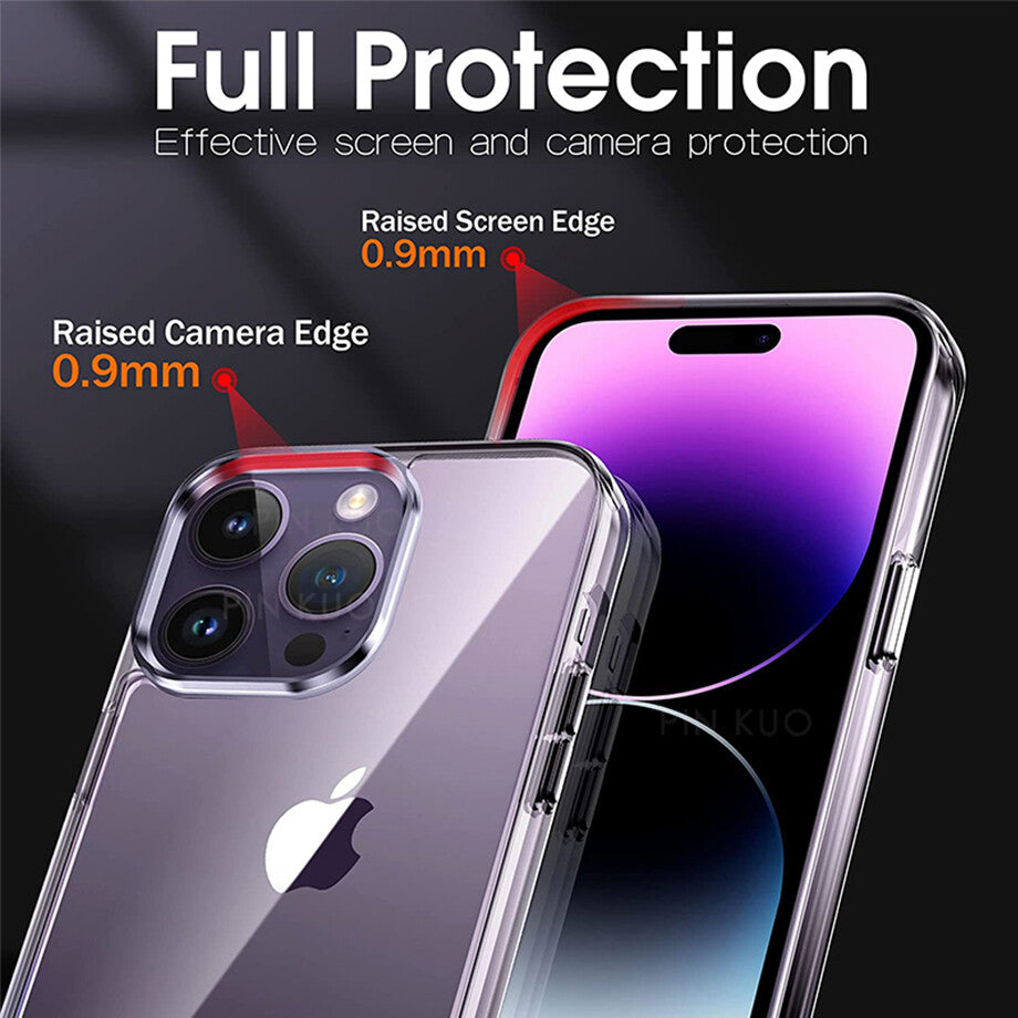 For iPhone 11 12 13 14 Pro Max Silicone Shockproof Case Clear Cover Ultra Thin