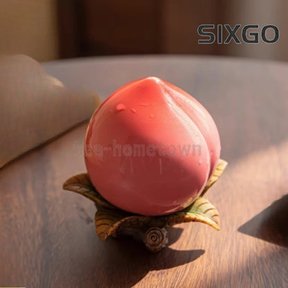 1pc Chinese Style Ceramic Peach Tea Jar Shoutao Sealed Jar Household Ceramic