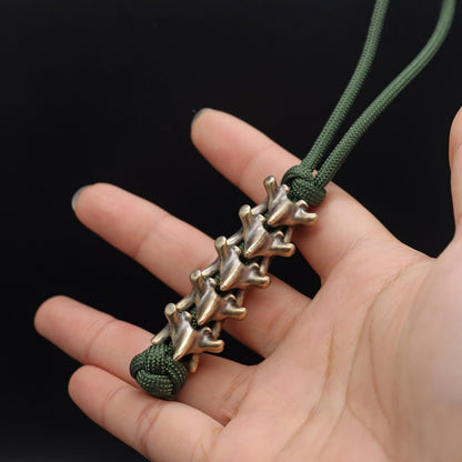 EDC Hand-woven Spine Umbrella Rope Skull Knife Handle Pendant keychain Pendant