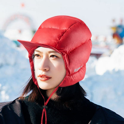 Thermal Hat Windproof Duck Down Peaked Warm Fleece Soft Cycling Hunting Outdoor