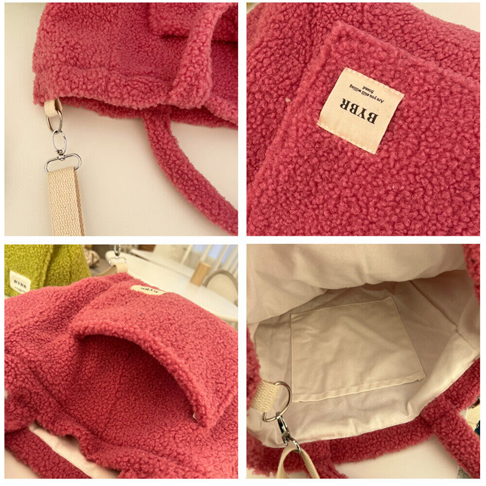 Plush Shoulder Bag Fluffy Faux Fur Tote Bag Large Capacity Messenger Bag Soft