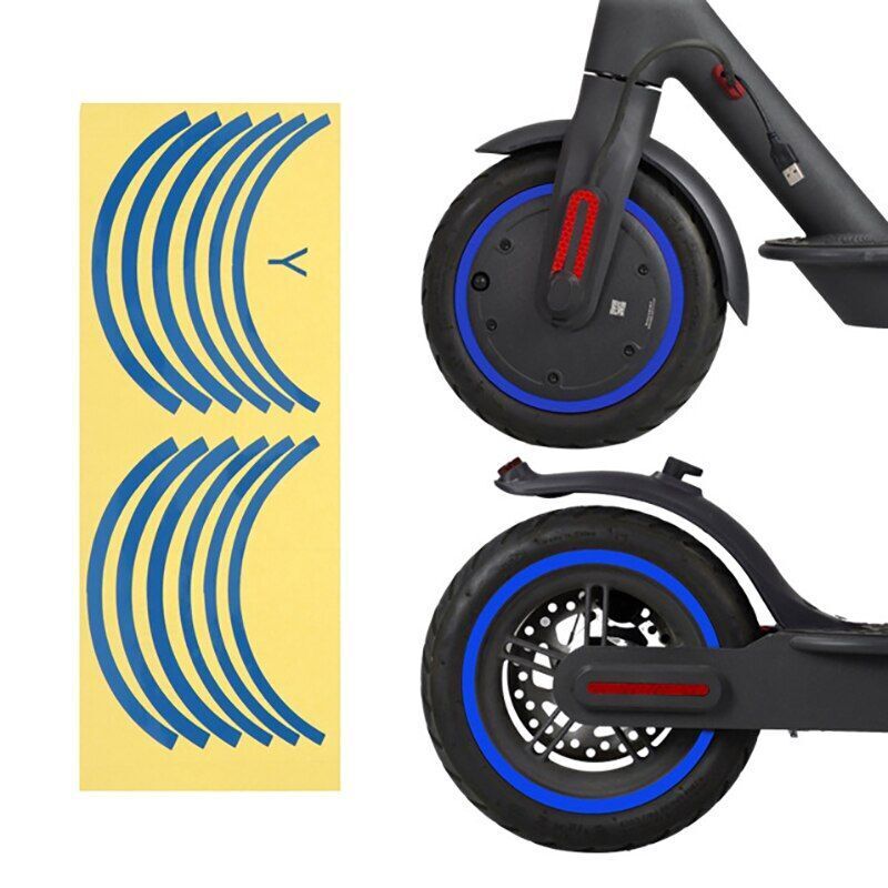 Scooter Wheel Hub Protective Reflective Sticker Parts PVC 370x150x1mm Red/Orange