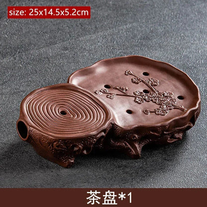 Purple Clay Tea Tray Water Storage Type Tea Sea Zisha Pot Bearing Tea Set Trays