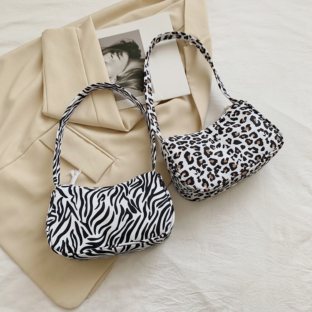 Animal Pattern Canvas Shoulder Bag Vintage Small Purse Square Handbag 22*14*8 CM