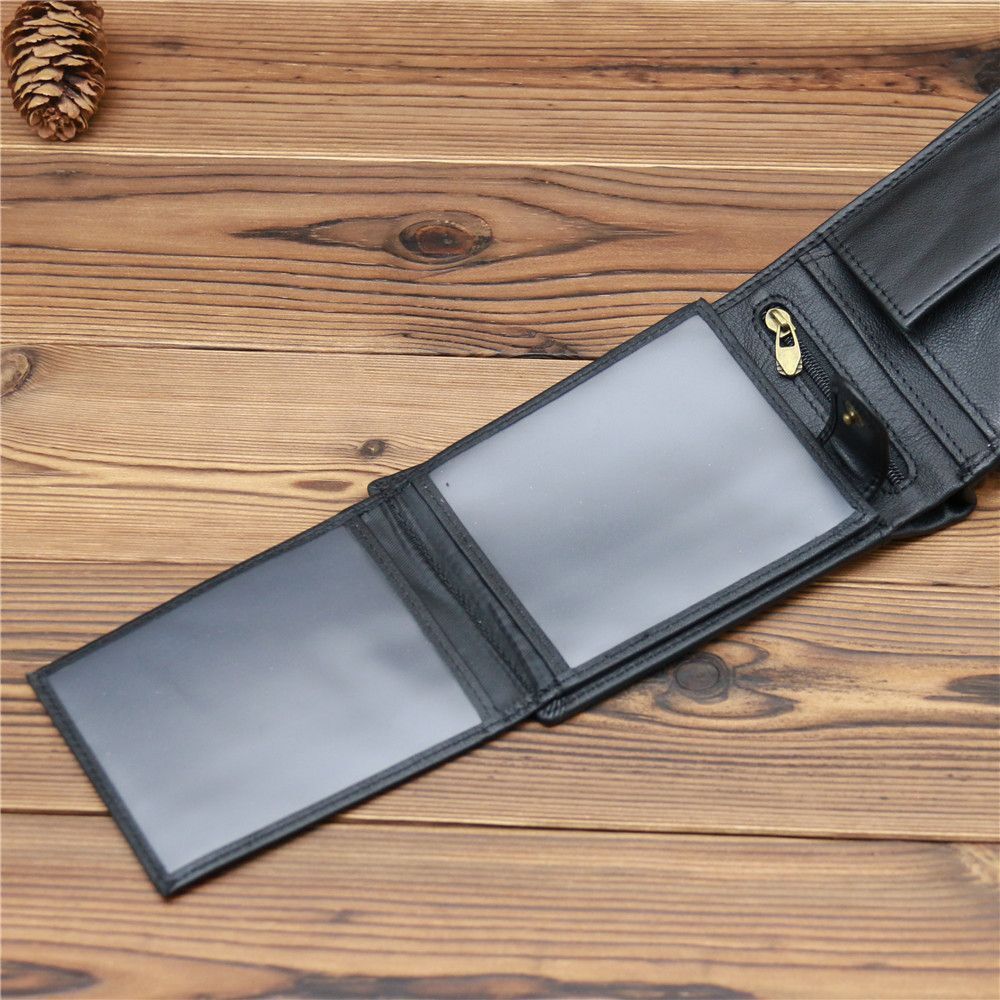 Genuine Leather Short Wallet Purse Cowhide Wallets Coin Pocket Card Money Holder