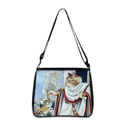 Funny Cat Cosplay Messenger Bag Handbag Canvas Underarm Shoulder Bags Crossbody