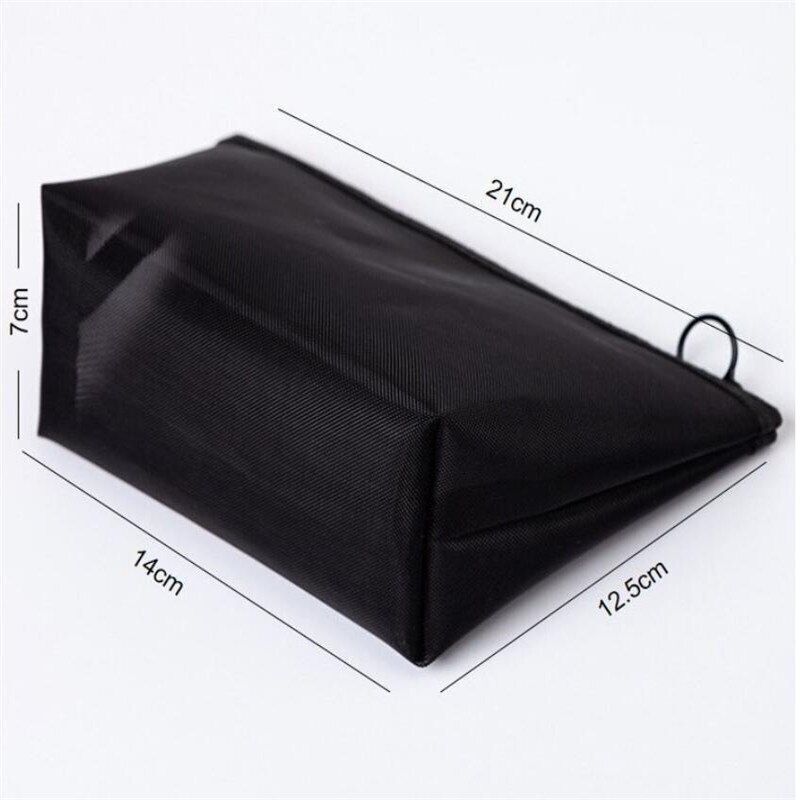 Black Cosmetic Bag Transparent Traveling Organizer Fashion Toiletry Makeup Pouch