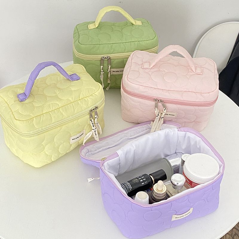 Flower Print Makeup Bag Cosmetic Organizer Small Storage Handbag Toiletry Case