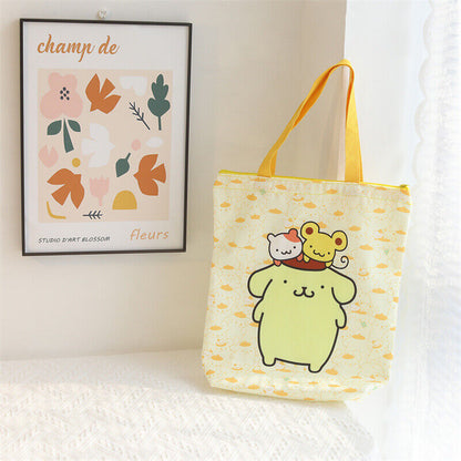 Cute My Melody Kuromi Cinnamoroll Hello Kitty Handbag Tote Canvas Storage Bag