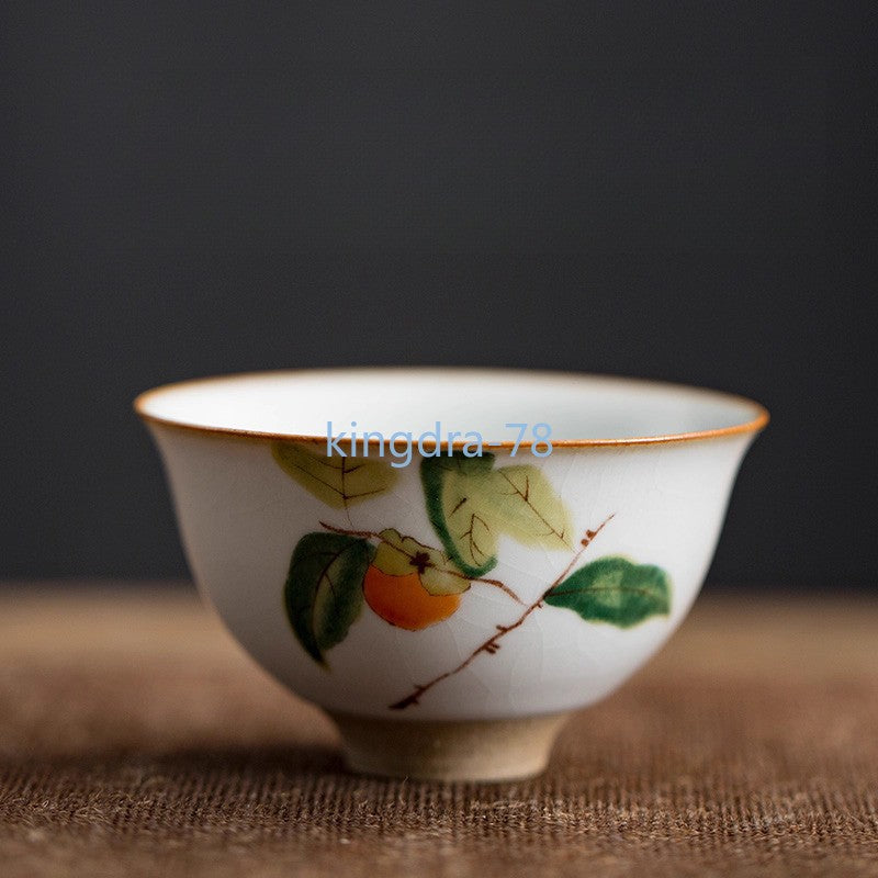 8cm Retro Ru Kiln Teacup Master's Cup Ceramics Tea Set Tea Tasting Cup