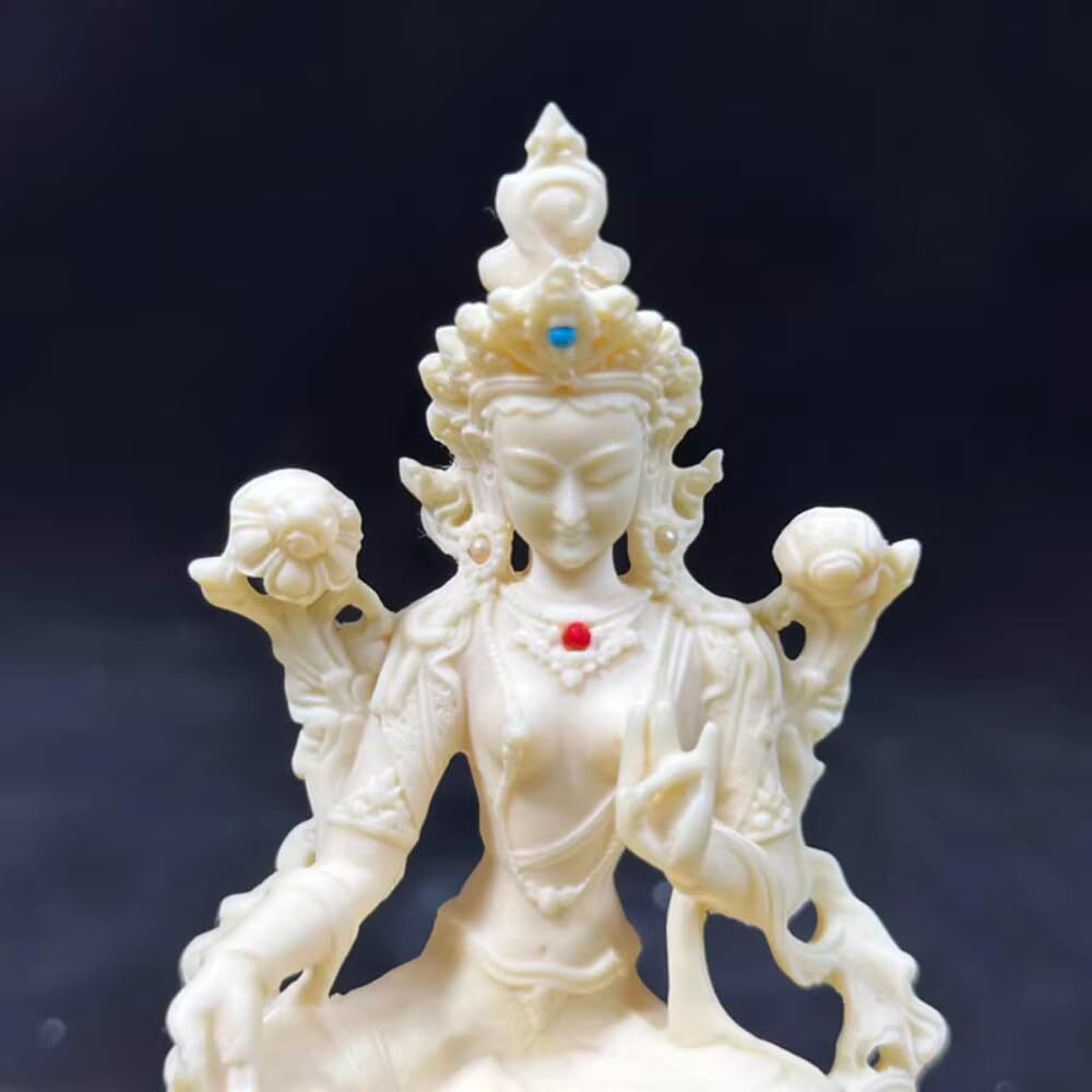 12cm New Green Mother Buddha Statue Worshipping Home Decoration
