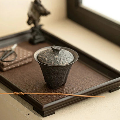 80Ml handmade coarse pottery Taiwan ancient bronze glaze household tea set -