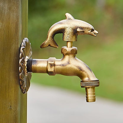 Decorative Garden Faucet Brass Animal Shape Bibcock Retro Tap Bathroom Accessory