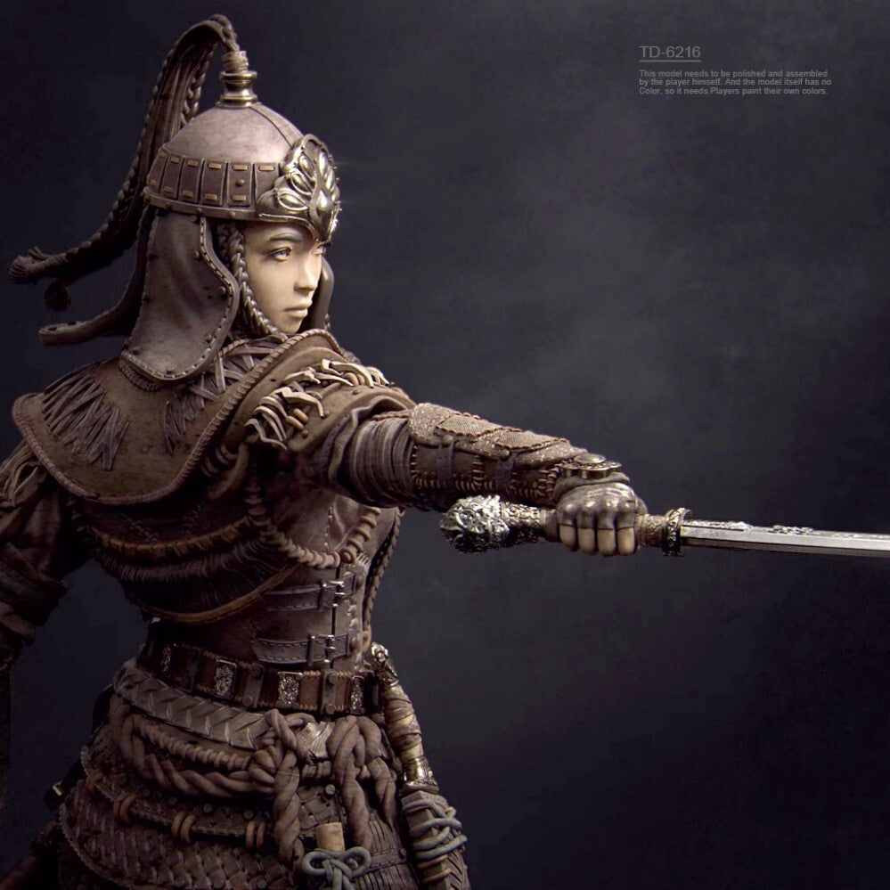 110mm resin figure model kit 3D printing of ancient Mongolian female generals