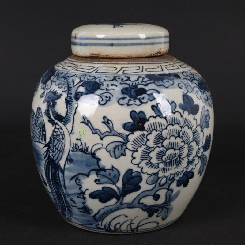 Chinese Antique Ancient Porcelain Blue and White Porcelain Jar Tea Can