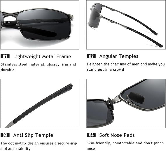 Aviator Sunglasses Premium Military Pilot Ultraviolet Mens Polarized Sunglasses