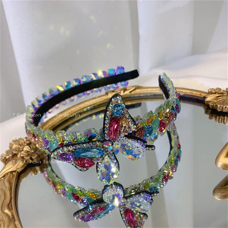 Women Headband Vintage Baroque Flower Big Diamond Luxury Fashion Party Hairbands