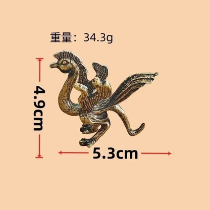 4PCS Brass Four Divine Beasts Ornament Dragon White Tiger Suzaku Xuanwu Decor
