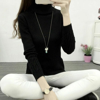 Women Sweaters Turtleneck Cashmere Knitted Pullovers Female Jumper Tricot Tops