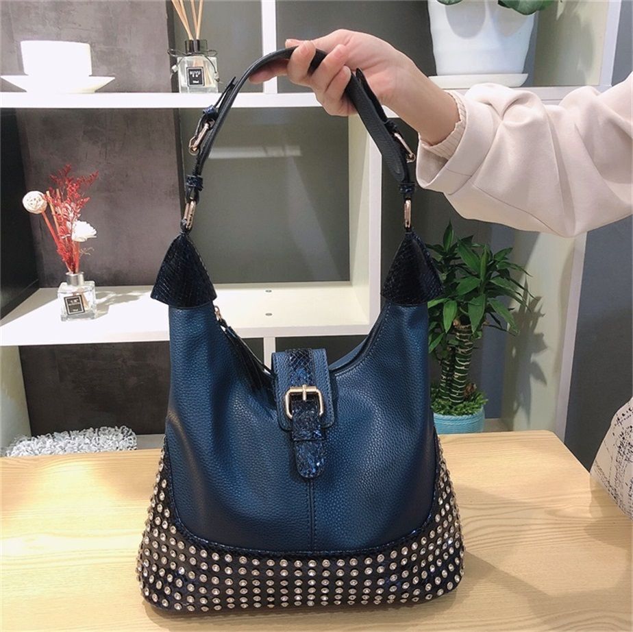 Rhinestone Shoulder Handbags Large Bag Design Diamond Studded Shoulder Purse 1PC