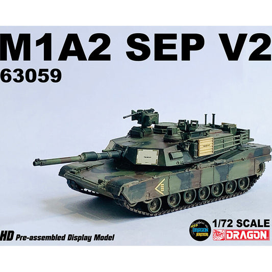 1/72 US M1A2 SEP V2 Abrams Main Battle Tank Model Green Camo Painting