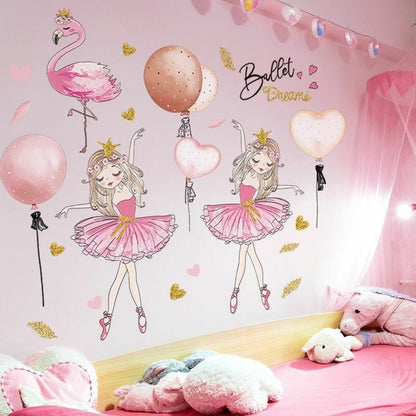 Wall Stickers Cartoon Girl Moon DIY Mural Decals Rooms Bedroom House Decoration