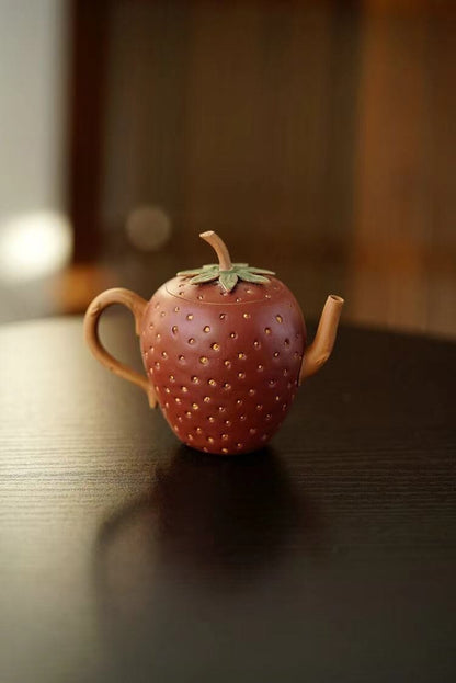 130cc Chinese Yixing Handmade Zisha Teapot Duan Clay Strawberry Gongfu Tea Pot