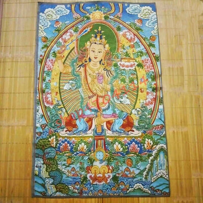Manjusri Bodhisattva Thangka Buddha Statues Exquisite Collections Decorations