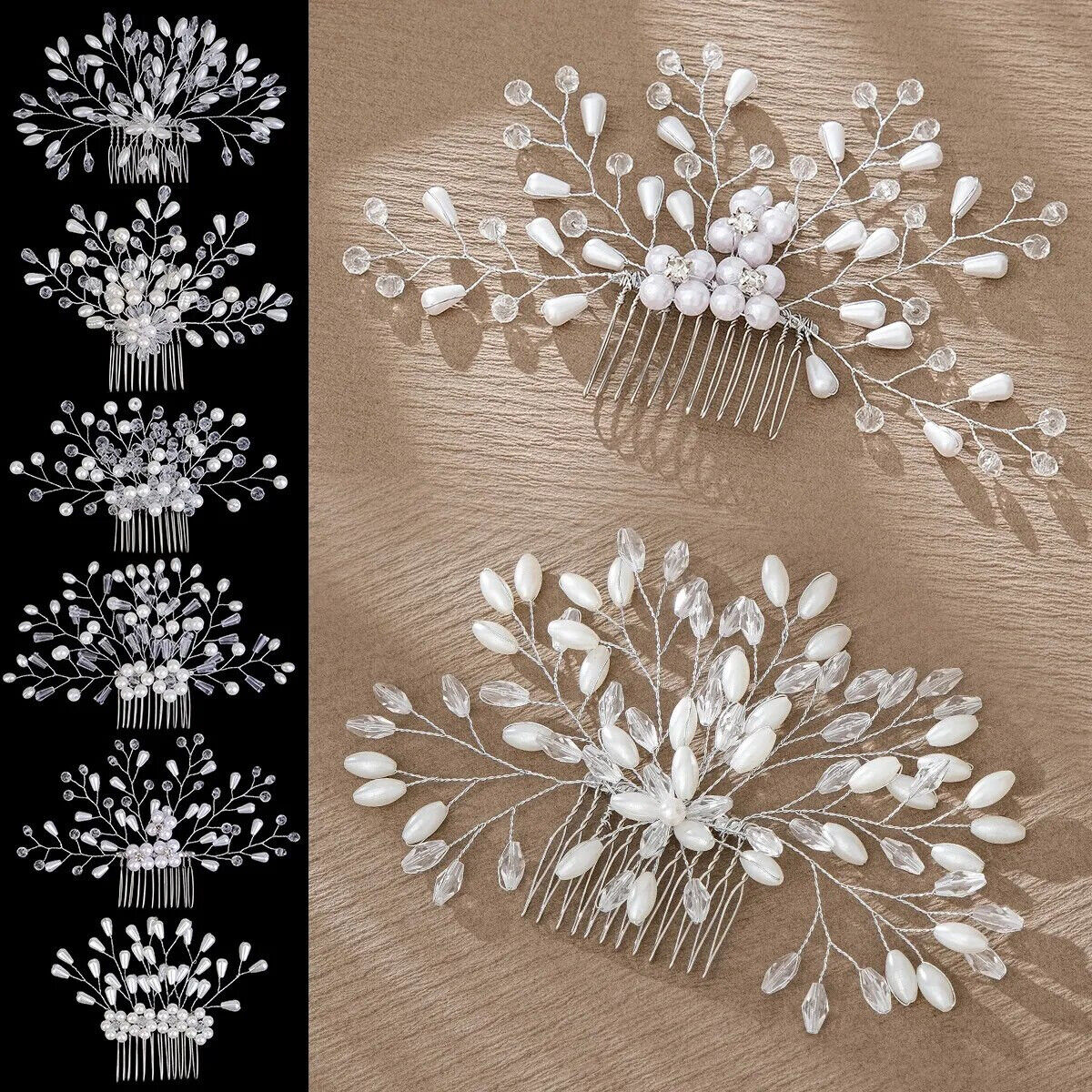 Women Hair Combs Korean Fashion Pearl Handmade Hairpins Clip DIY Styling Jewelry