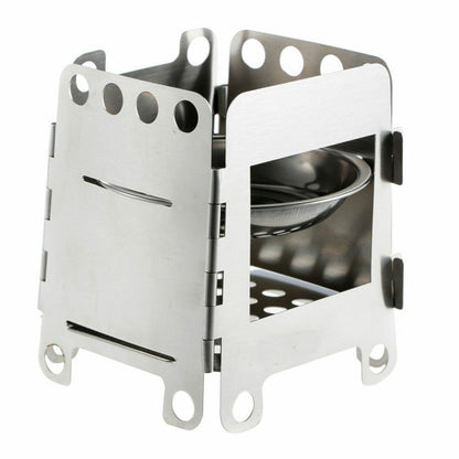 Outdoor camping mini wood stove portable folding alcohol Stainless Steel 11*10*3