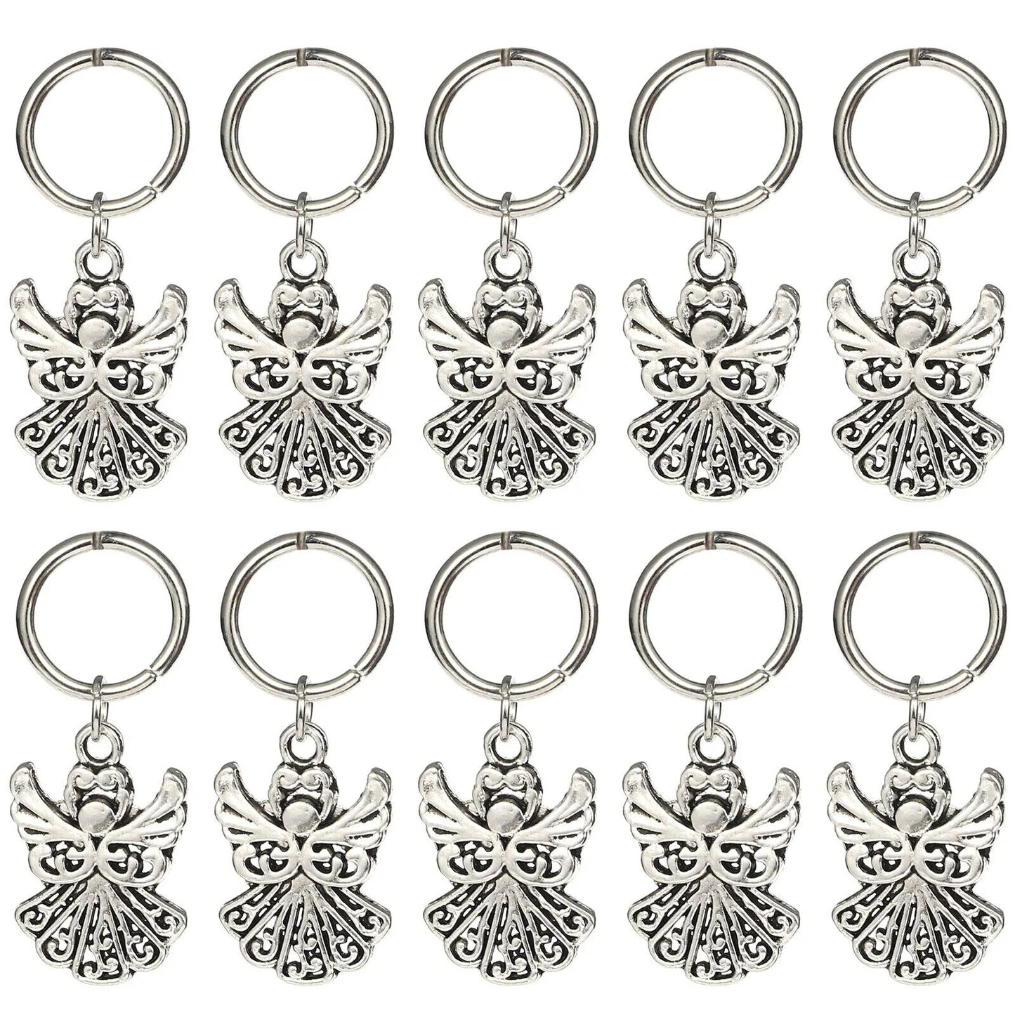 Knitting Stitch Markers 10Pcs Resin Beads Metal Angel Crochet Craft Locking Tool