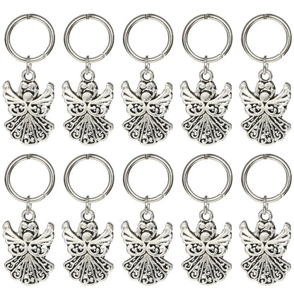 Knitting Stitch Markers 10Pcs Resin Beads Metal Angel Crochet Craft Locking Tool