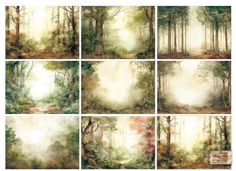 Scrapbooking Materials 32Pcs Fairy Tale Forest Papers Cards Making Journal Decor