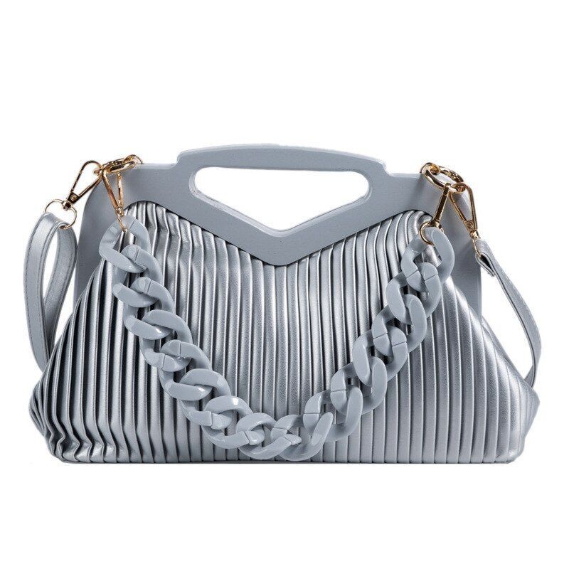 Acrylic Handbag Chain Shoulder Bag Synthetic Leather Crossbody Clutch 30*19*11CM