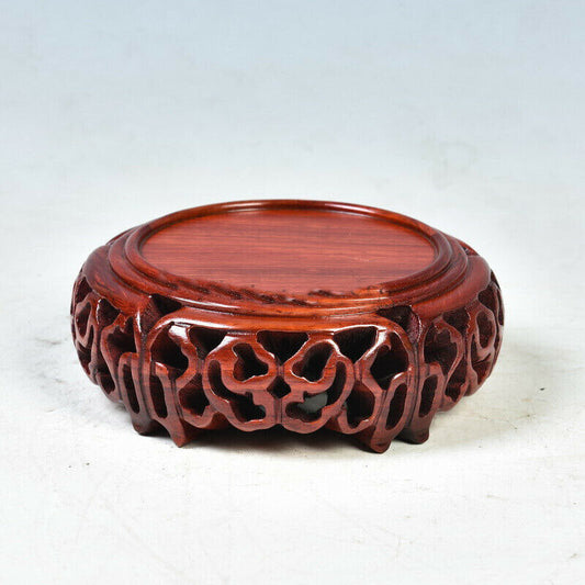 3 .1" Wood Round Base Display Stand for Vase Teapot Incense Burner Flowerpot