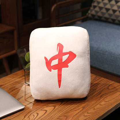 Creative Mahjong Pillow Cushion Chinese Plush Toy Pillow Sofa Backrest Gift NEW