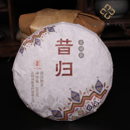 100g Ripe Pu'er Tea Cake 2015 Yunnan Xigui Aged Small Compressed Dried Leaf Tea