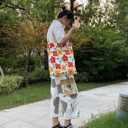 Fashion Colorful Elegant Canvas Unikko Poppy Tote Bag,Shopping Bag For Her