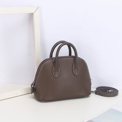Shell Bag Messenger Purse Cow Leather Simple Shoulder Bag Handbag Small Pouch
