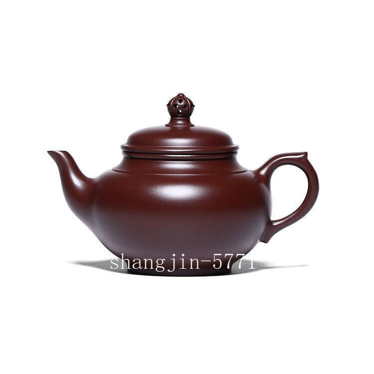 True Yixing Zisha Purple Grit Tea Pot Marked Purple Zhu Clay Master Pot 9 Holes