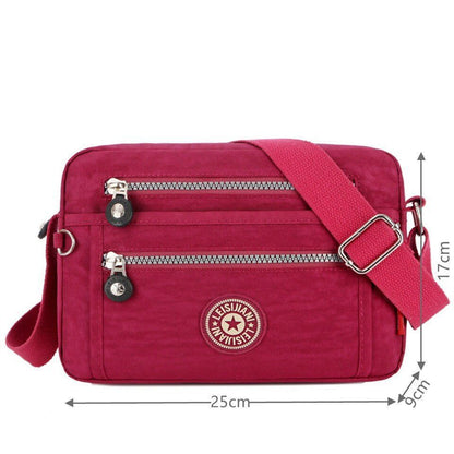 Waterproof Nylon Messenger Bag Small Shoulder Purse Crossbody Handbags 25*9*17CM