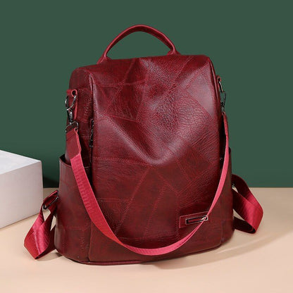 Backpack Fashion School Bags Leisure Genuine Leather Shoulder Bag Vintage Zipper