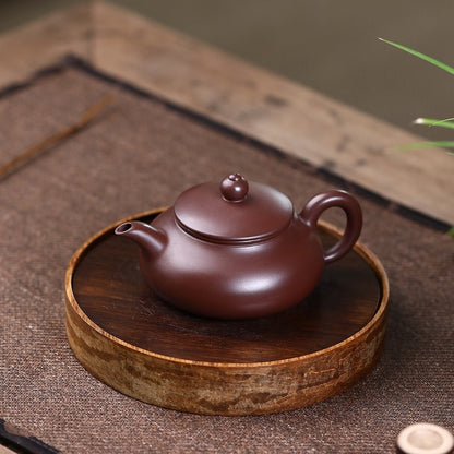 160ml Real Yixing Zisha Tea Pot Purple Zhu Clay Marked Pot 9 Infuser Holes China